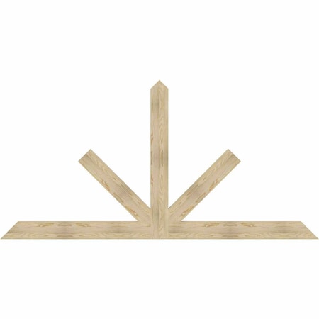 Ekena Millwork Saratoga Rough Sawn Timber Gable Bracket, Douglas Fir, 108"W x 54"H x 2"D x 6"F, 12/12 Pitch GBW108X54X0206SAR00RDF